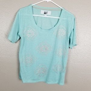 Imani Mint Green Silver Bead Embellished Top S